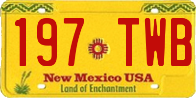 NM license plate 197TWB
