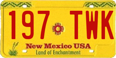 NM license plate 197TWK