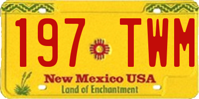 NM license plate 197TWM