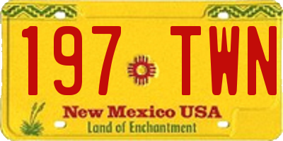 NM license plate 197TWN