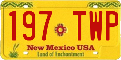 NM license plate 197TWP