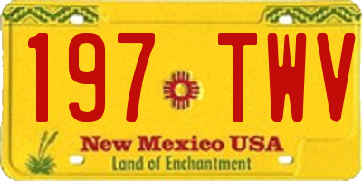 NM license plate 197TWV