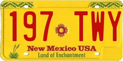 NM license plate 197TWY