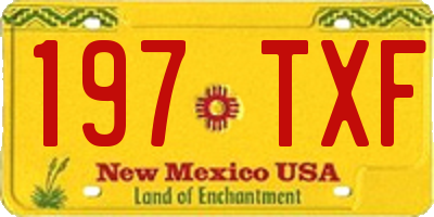 NM license plate 197TXF