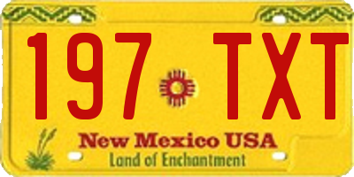 NM license plate 197TXT