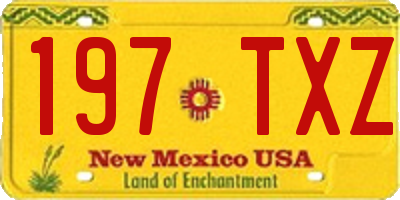 NM license plate 197TXZ