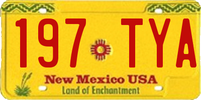 NM license plate 197TYA