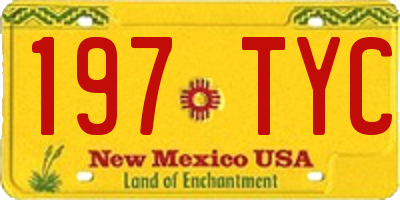 NM license plate 197TYC