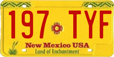NM license plate 197TYF