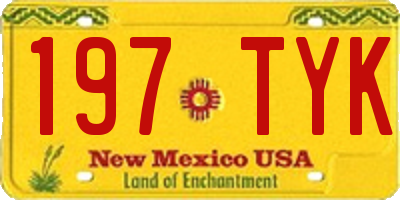 NM license plate 197TYK