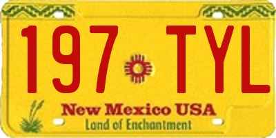 NM license plate 197TYL