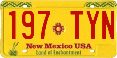 NM license plate 197TYN