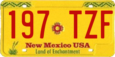 NM license plate 197TZF