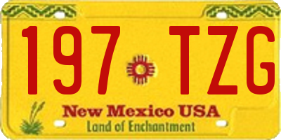 NM license plate 197TZG