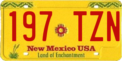 NM license plate 197TZN