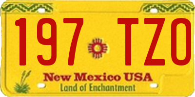 NM license plate 197TZO