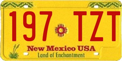 NM license plate 197TZT