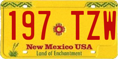 NM license plate 197TZW