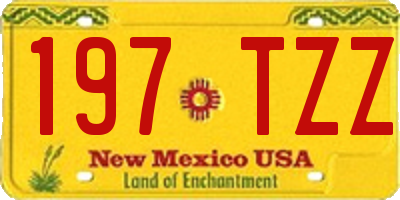 NM license plate 197TZZ