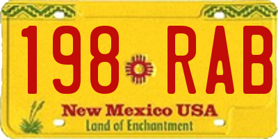 NM license plate 198RAB