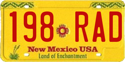 NM license plate 198RAD