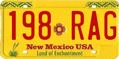 NM license plate 198RAG