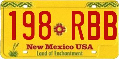 NM license plate 198RBB