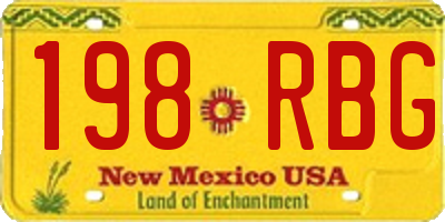NM license plate 198RBG