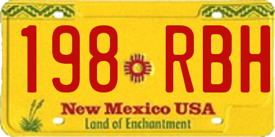 NM license plate 198RBH
