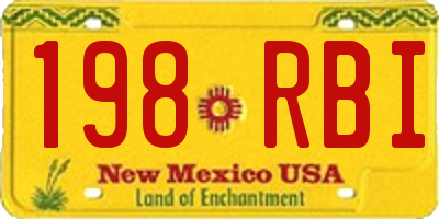 NM license plate 198RBI