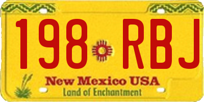 NM license plate 198RBJ