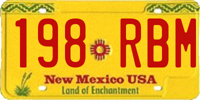 NM license plate 198RBM