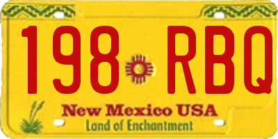 NM license plate 198RBQ