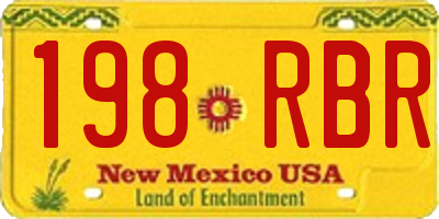 NM license plate 198RBR