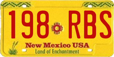 NM license plate 198RBS