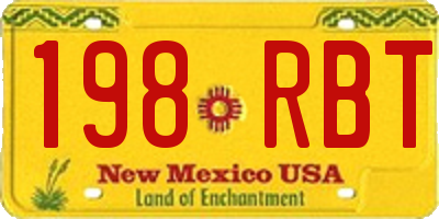 NM license plate 198RBT