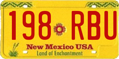 NM license plate 198RBU
