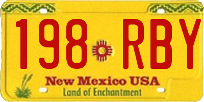 NM license plate 198RBY