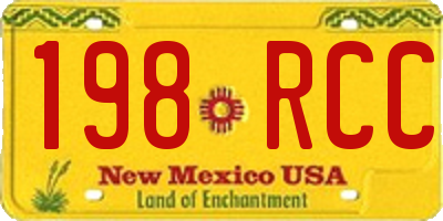NM license plate 198RCC