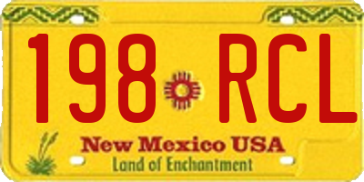 NM license plate 198RCL