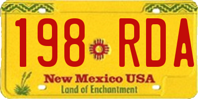 NM license plate 198RDA