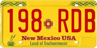 NM license plate 198RDB