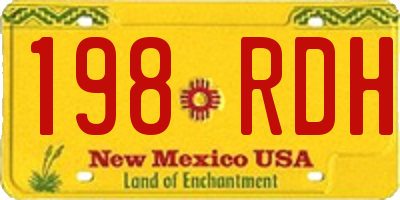 NM license plate 198RDH