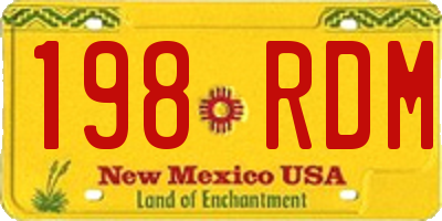 NM license plate 198RDM