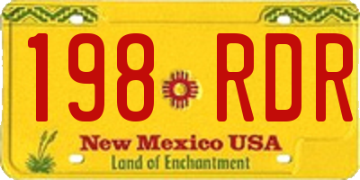 NM license plate 198RDR