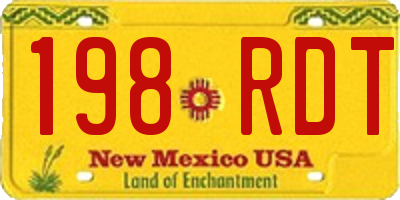 NM license plate 198RDT