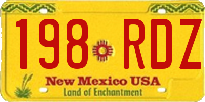 NM license plate 198RDZ