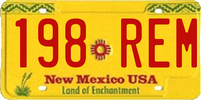 NM license plate 198REM