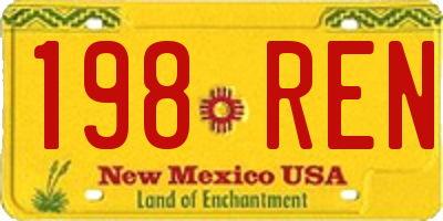 NM license plate 198REN