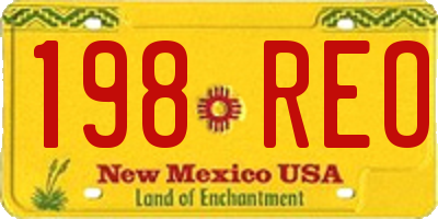 NM license plate 198REO